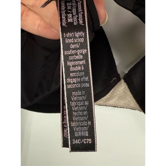 C6 ---- Victoria's Secret T Shirt lightly lined scoop Demi bra size 34C - Picture 5 of 5